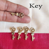 10 Pcs Pack Key Light Gold Jewelry Making Charms In Size about mm