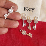 10 Pcs Pack Key Silver Jewelry Making Charms In Size about mm