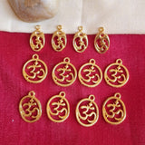 12 Pcs Pack, Om Charms Shiny Gold, 3 Sizes,  Each 4 pcs, Jewelry Making Charms In Size about mm