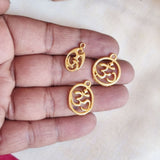 12 Pcs Pack, Om Charms Shiny Gold, 3 Sizes,  Each 4 pcs, Jewelry Making Charms In Size about mm