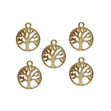 20 Pcs Pack/ Tree of Life Gold Plated Zinc Alloy Meterial Jewelry Making Charms