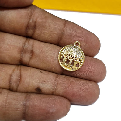 20 Pcs Pack/ Tree of Life Gold Plated Zinc Alloy Meterial Jewelry Making Charms