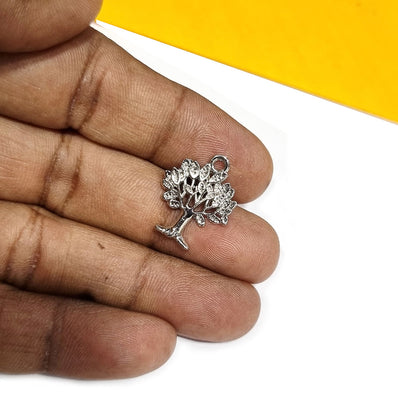 20 Pcs Pack/ Tree of Life Rhodium Plated Zinc Alloy Meterial Jewelry Making Charms
