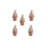 20 Pcs Pack/ Hamsa Hand Rose Gold Plated Zinc Alloy Meterial Jewelry Making Charms