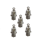 20 Pcs Pack/ Hamsa Hand Rhodium Plated Zinc Alloy Meterial Jewelry Making Charms