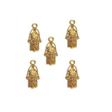 20 Pcs Pack/ Hamsa Hand Gold Plated Zinc Alloy Meterial Jewelry Making Charms