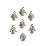 20 Pcs Pack/ Hamsa Hand Silver Plated Zinc Alloy Meterial Jewelry Making Charms