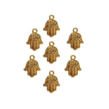 20 Pcs Pack/ Hamsa Hand Gold Plated Zinc Alloy Meterial Jewelry Making Charms