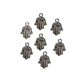 20 Pcs Pack/ Hamsa Hand Rhodium Plated Zinc Alloy Meterial Jewelry Making Charms