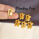 10 Pcs Pack Monkey Gold Shiny Plating  in Size about  11x20mm Metal Charms for jewelry making