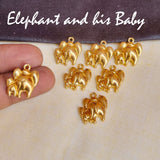 16 Pcs Pack Elephant Gold Shiny Plating  in Size about  20mm Metal Charms for jewelry making