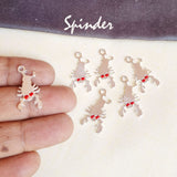 10 Pcs Pack Spider Silver Shiny Plating  in Size about  13x25mm Metal Charms for jewelry making