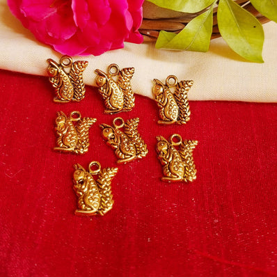 10 Pcs Pack Squirrel Gold Jewelry Making Charms In Size about mm