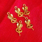 10 Pcs Pack Snake  Gold Jewelry Making Charms In Size about mm