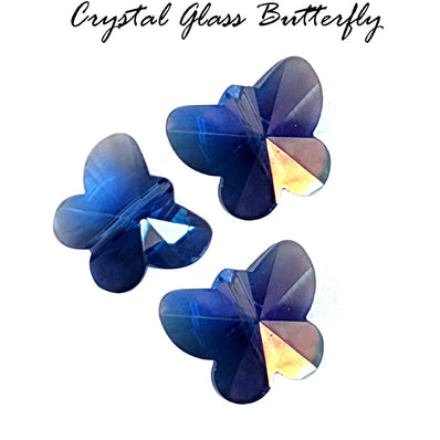 Blue 10/PCS LOT, FINE QUALITY OF CRYSTAL GLASS Butterfly SHAPE BEADS IN SIZE ABOUT 14mm