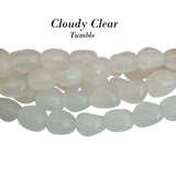 Tumble Shape, Per Line aprox 16 inches Long Swirl Cloudy shade handmade glass beads for jewelry making