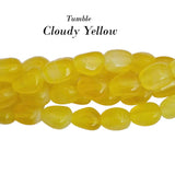 Tumble Shape, Per Line aprox 16 inches Long Swirl Cloudy shade handmade glass beads for jewelry making