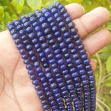 AA QUALITY' CORUNDUM BLUE SAPPHIRE (PERMANENT DYED)' SEMI-PRECIOUS BEADS, SOLD BY STRAND ABOUT 12" ABOUT (46-47) BEADS' SIZE 5x7 MM APPROX