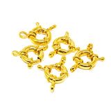 SPRING BOLT DESIGNER CLASPS JEWELLERY FINDINGS' 12 MM APPROX' GOLD POLISHED SOLD PER PER PIECE PACK