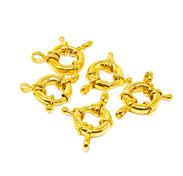 SPRING BOLT DESIGNER CLASPS JEWELLERY FINDINGS' 12 MM APPROX' GOLD POL ...