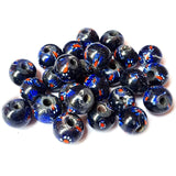 10/Pcs Pkg. Vintage Millefiori Trade Beads 16 Milimeter Size Base Color Blue Oval Shape