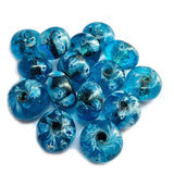 10/Pcs Pkg. Vintage Millefiori Trade Beads 22x14 Milimeter Size Base Color Turquoise Disc Shape