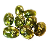 10/Pcs Pkg. Vintage Millefiori Trade Beads 23x28 Milimeter Size Base Color Green Oval Shape