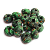 10/Pcs Pkg. Vintage Millefiori Trade Beads 20x13 Milimeter Size Base Color Green Disc Shape