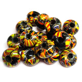 10/Pcs Pkg. Vintage Millefiori Trade Beads 20x13 Milimeter Size Base Color Black Disc Shape