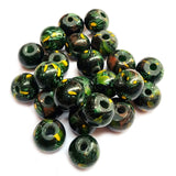 10/Pcs Pkg. Vintage Millefiori Trade Beads 16 Milimeter Size Base Color Black Round Shape