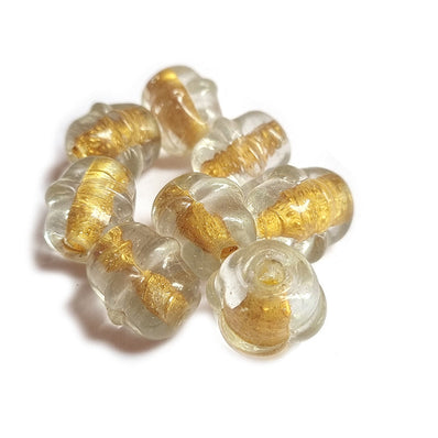 10/Pcs Pkg. Vintage, old rare Beads in Size About 20x19MM Gold Color