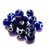 Evil Eye 10/Pcs Pkg. Vintage, old rare Beads in Size About 20MM Blue Color