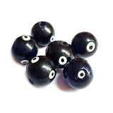 Evil Eye 10/Pcs Pkg. Vintage, old rare Beads in Size About 25MM Black Color