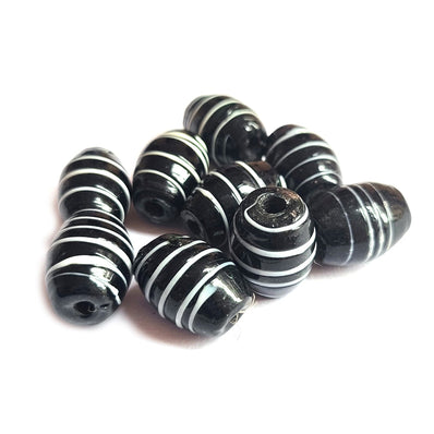 10/Pcs Pkg. Vintage, old rare Beads in Size About 16X20 Black Color