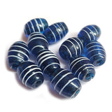 10/Pcs Pkg. Vintage, old rare Beads in Size About 17X22MM Blue Color