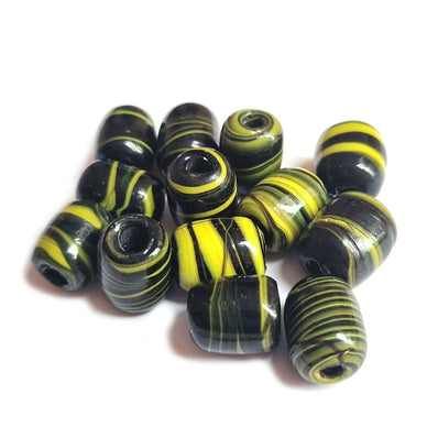 10/Pcs Pkg. Vintage, old rare Beads in Size About 13X16MM Black Color