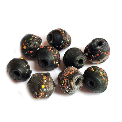 10/Pcs Pkg. Vintage, old rare Beads in Size About 23X20MM Black Color