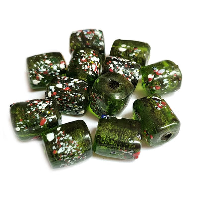 10/Pcs Pkg. Vintage, old rare Beads in Size About 15X20MM Green Color