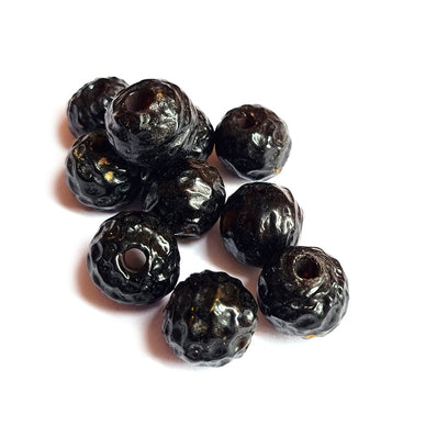 10/Pcs Pkg. Vintage, old rare Beads in Size About 18MM Black Color