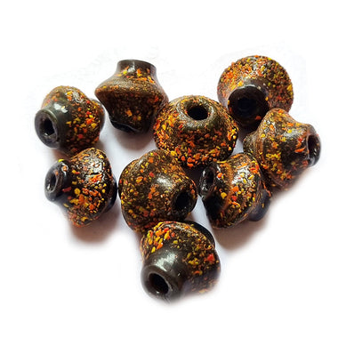 10/Pcs Pkg. Vintage, old rare Beads in Size About 22X20MM Black Color