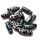 10/Pcs Pkg. Vintage, old rare Beads in Size About 14X30MM Black Color