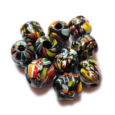 10/Pcs Pkg. Vintage, old rare Beads in Size About 22X22MM Black Color