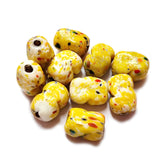 10/Pcs Pkg. Vintage, old rare Beads in Size About 15X25MM Yellow Color