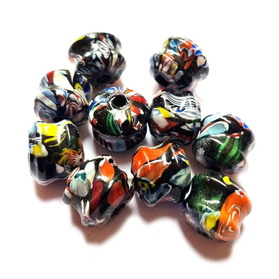 10/Pcs Pkg. Vintage, old rare Beads in Size About 18X20MM Black Color