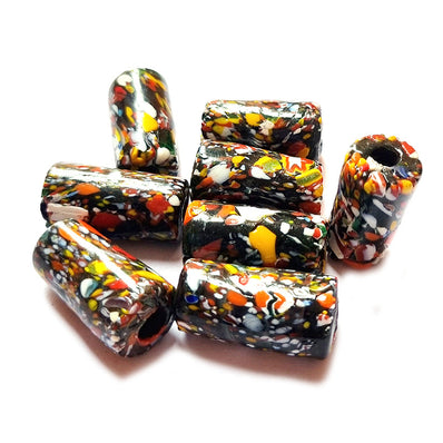 10/Pcs Pkg. Vintage, old rare Beads in Size About 16X30MM Black Color