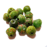 10/Pcs Pkg. Vintage, old rare Beads in Size About 20X18MM Green Color