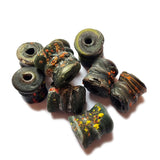 10/Pcs Pkg. Vintage, old rare Beads in Size About 22X24MM Black Color