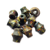 20/Pcs Pkg. Vintage, old rare Beads in Size About 22X27MM Black Color