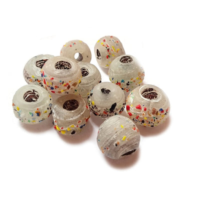 10/Pcs Pkg. Vintage, old rare Beads in Size About 20MM White Color