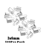 500 Pcs pack  Wholesale 6x3mm Tips beads cord end crimp component findings for jewellery making